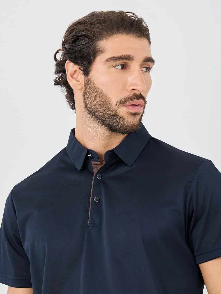 تی شرت پولو مردانه STYLI با یقه متضاد و تن خور معمولی