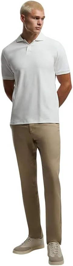 تی شرت پولو مردانه دنده ای آستین کوتاه