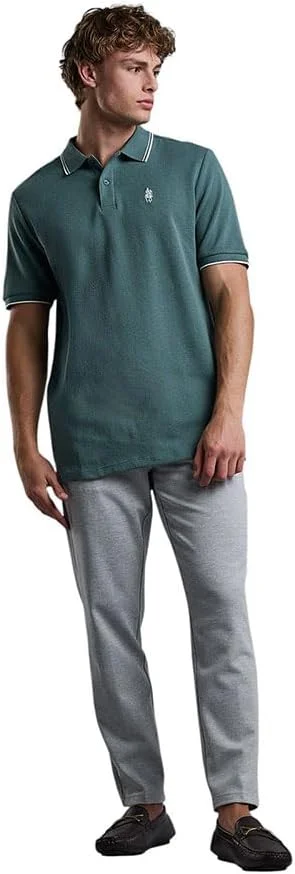 تی شرت پولو مردانه آر اند بی مدل 525-1085MN01-8 با آستین کوتاه و جزئیات لوگو