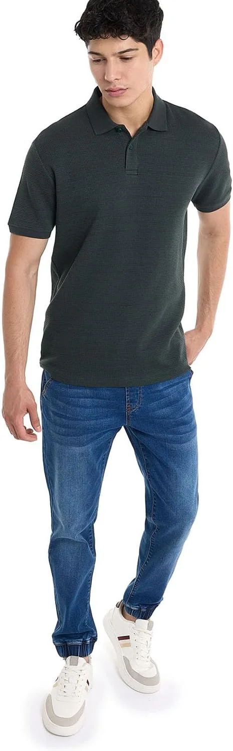تی شرت پولو مردانه آر اند بی مدل 325-1139MN002 با بافت و آستین کوتاه