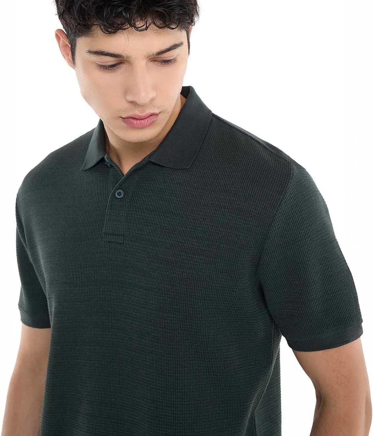 تی شرت پولو مردانه آر اند بی مدل 325-1139MN002 با بافت و آستین کوتاه
