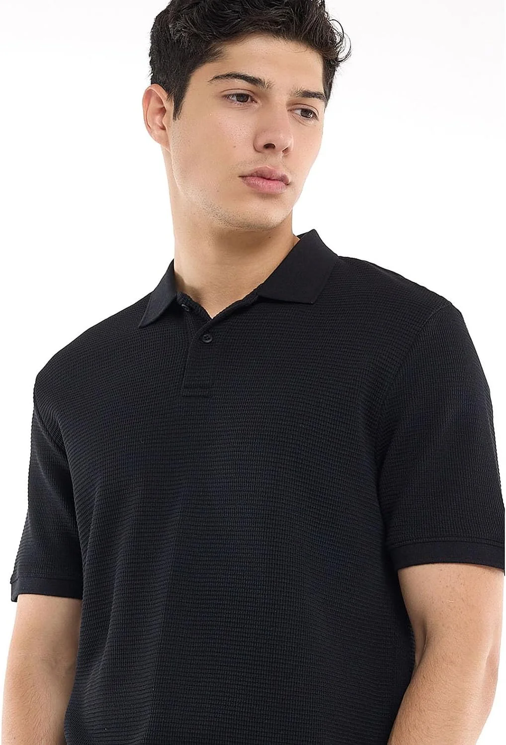 تی شرت پولو مردانه آر اند بی مدل 325-1139MN002 با بافت و آستین کوتاه