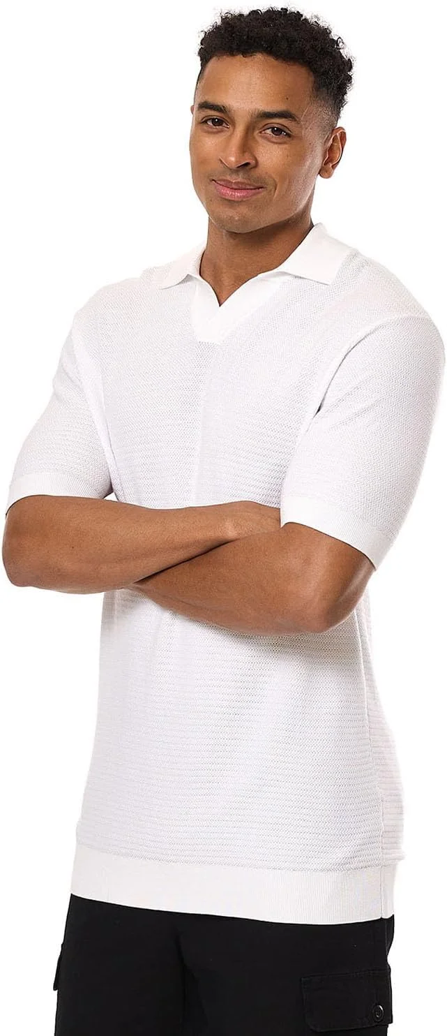 تی شرت پولو مردانه آر اند بی مدل 325-1071Mn007-4 با بافت و آستین کوتاه