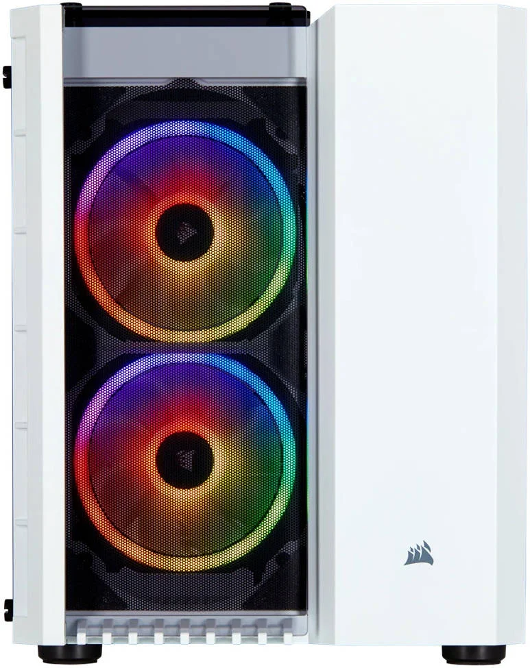 کیس کامپیوتر کورسیر 280X Crystal RGB Micro ATX با شیشه حرارت دیده، جنس بدنه فولاد، پلاستیک و شیشه حرارت دیده، پشتیبانی از رادیاتور 240 میلی‌متری، پشتیبانی از 6 فن، سفید | CC-9011137-WW