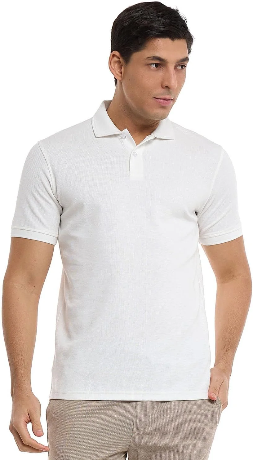 تی شرت پولو مردانه بافت دار آستین کوتاه