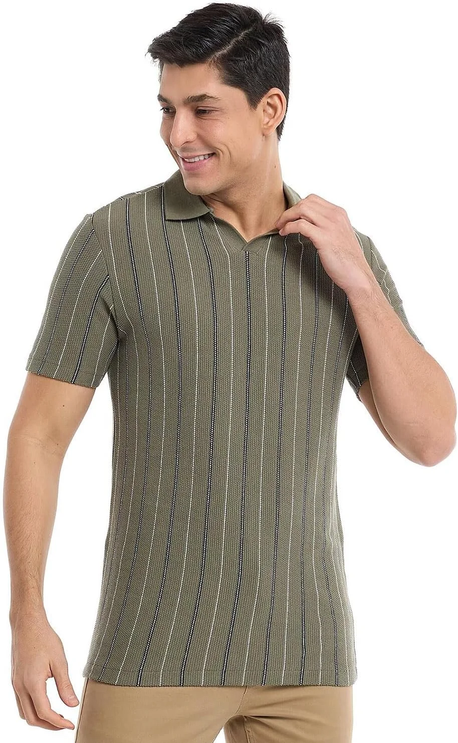 تی شرت پولو راه راه مردانه آراَندبی مدل 125-1085Mn005-2 با آستین کوتاه