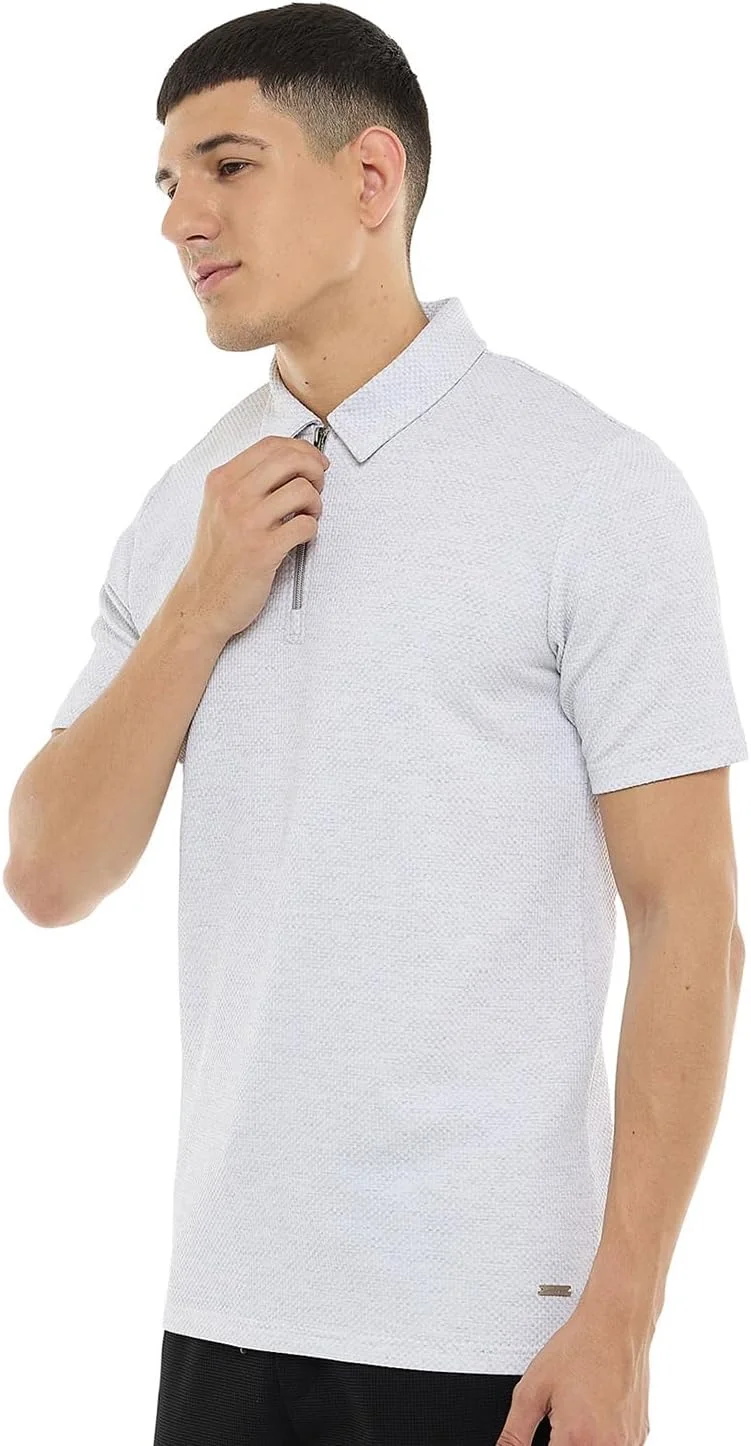 تی شرت پولو مردانه با آستین کوتاه و بافت دار