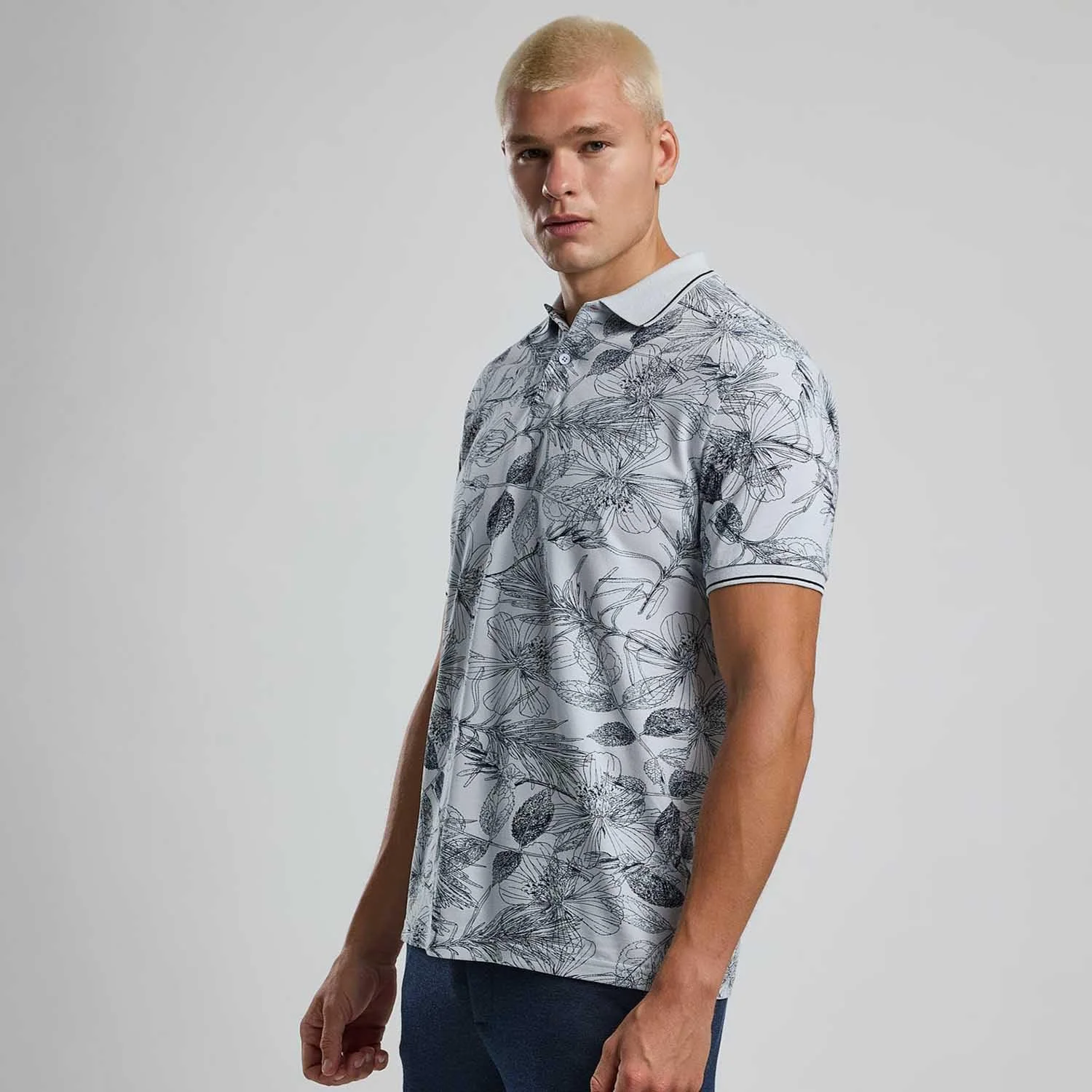 تی شرت پولو مردانه طرح دار آستین کوتاه