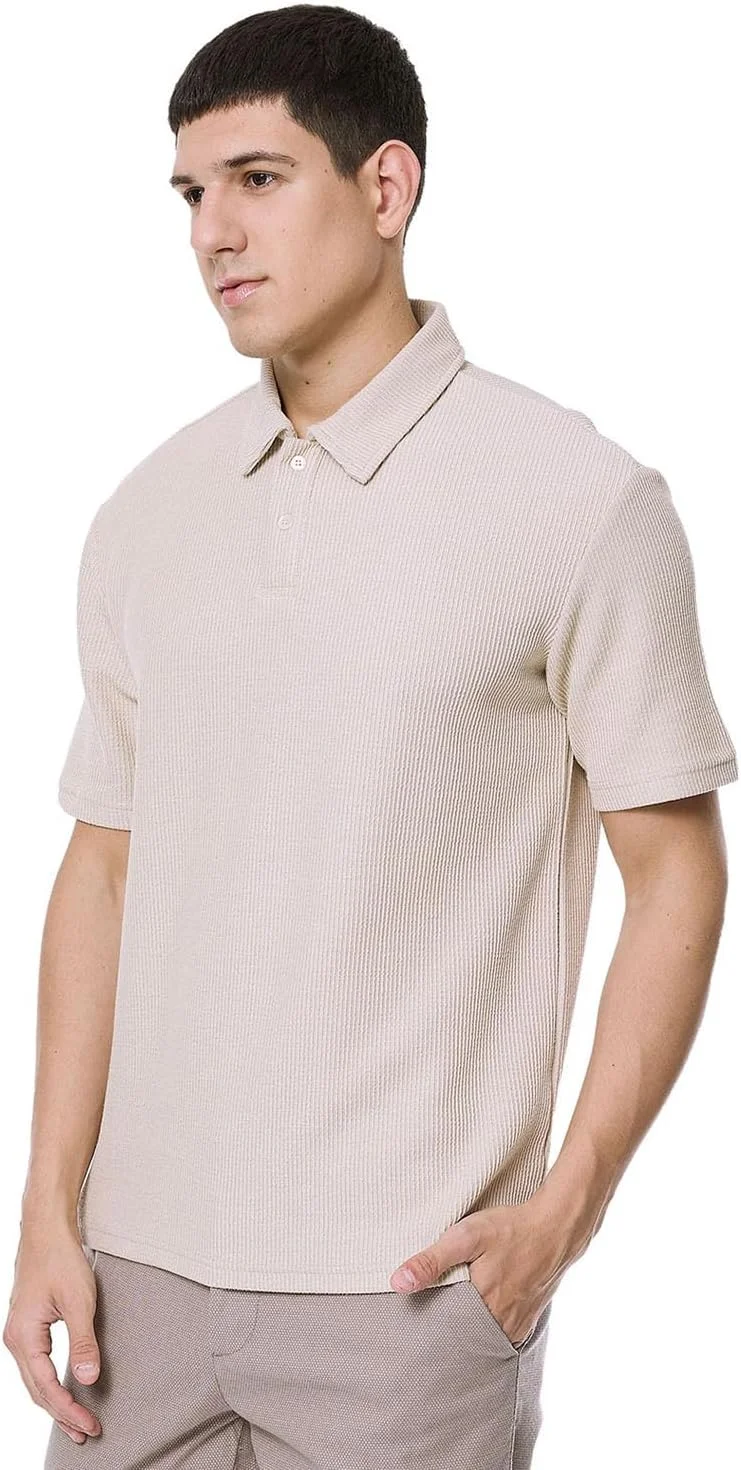 تی شرت پولو مردانه آر اند بی مدل 225-1135Mn002-2 با بافت دار و آستین کوتاه