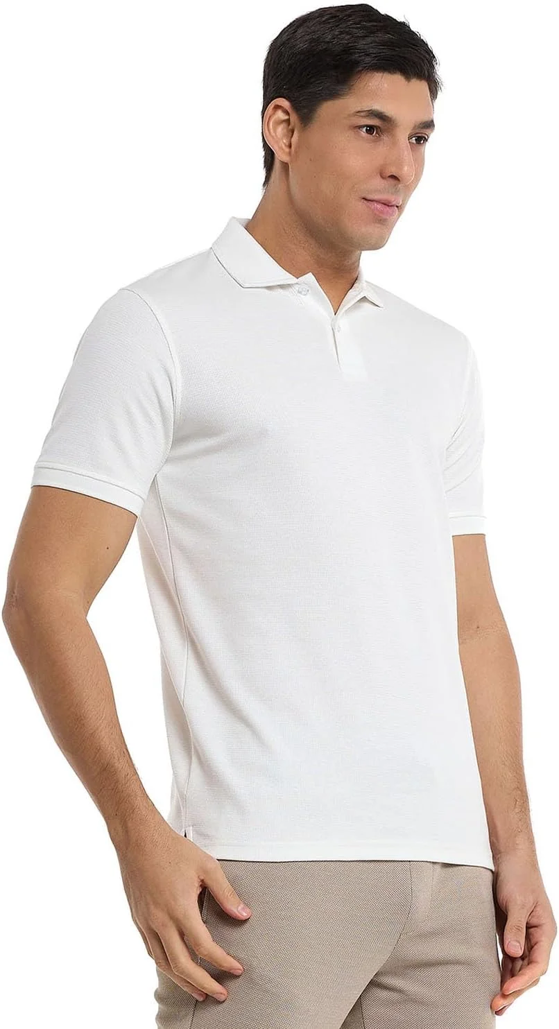 تی شرت پولو مردانه بافت دار آستین کوتاه