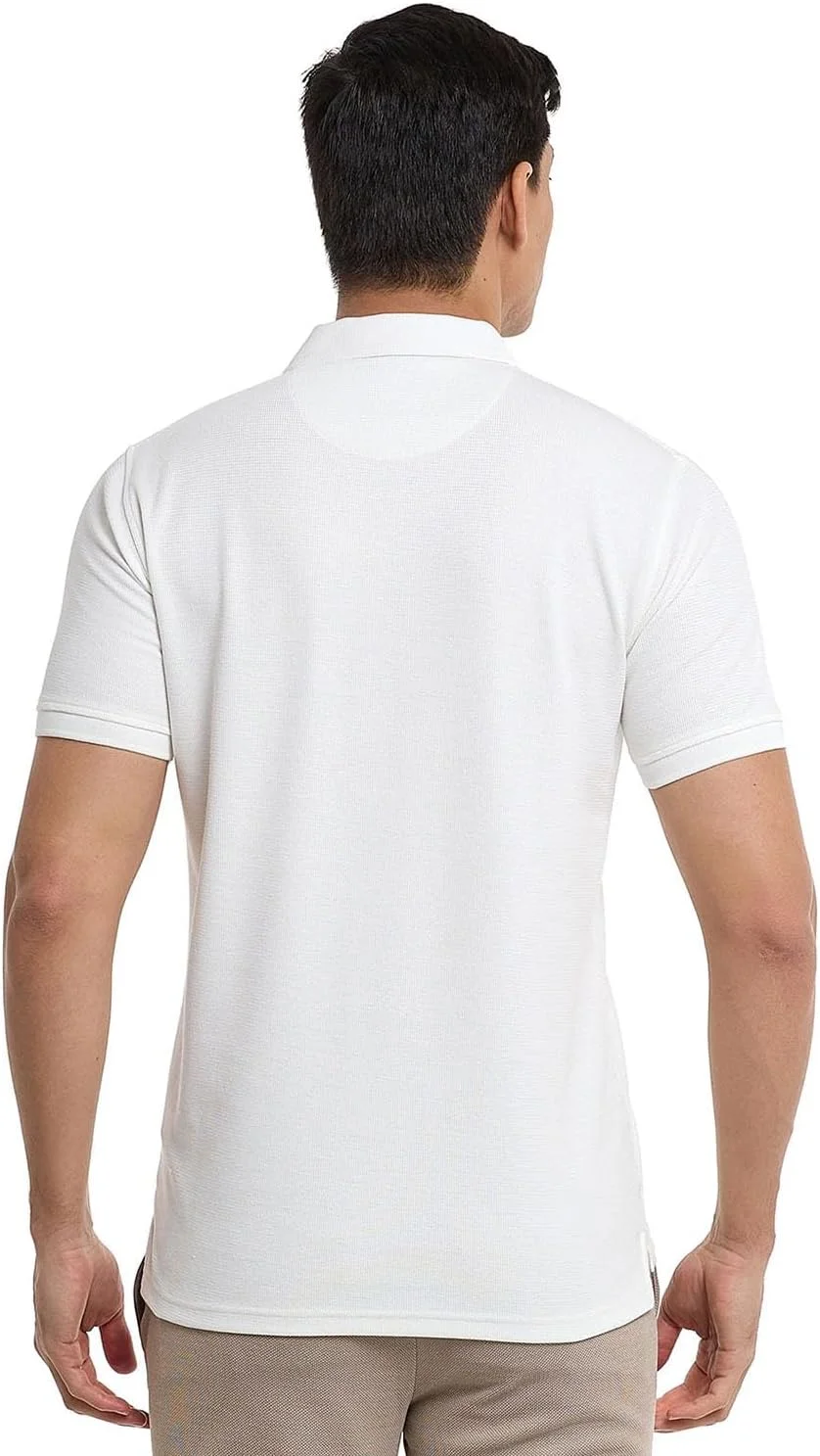 تی شرت پولو مردانه بافت دار آستین کوتاه
