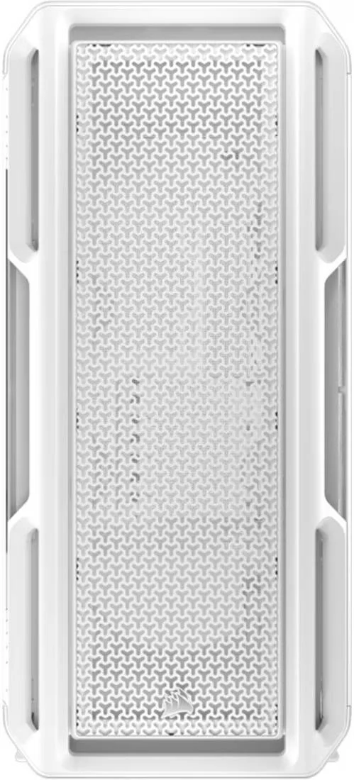 کیس کامپیوتر مید تاور با عملکرد بالا Corsair 5000T، پشتیبانی از رادیاتور تا 360 میلی‌متر و 10 فن 120 میلی‌متری، پنل‌های مشبک جلویی و بالایی قابل جابجایی با جریان هوای بالا، مدیریت کابل RapidRoute، سفید | CC-9011301-WW