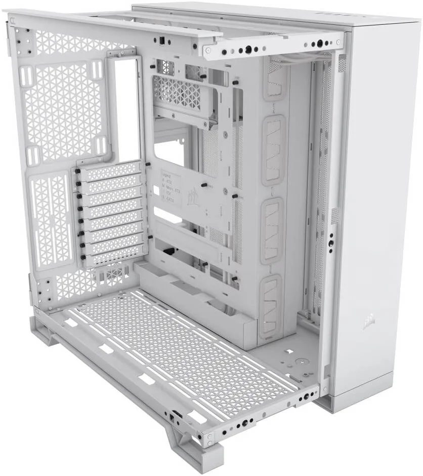 کیس کامپیوتر مید تاور Corsair 6500X، پشتیبانی از رادیاتور تا 360 میلی‌متر و 10 فن، شیشه حرارت دیده، طراحی دو محفظه‌ای، پنل جلویی مدرن I/O، انعطاف‌پذیری گسترده در خنک‌کنندگی، سفید | CC-9011258-WW