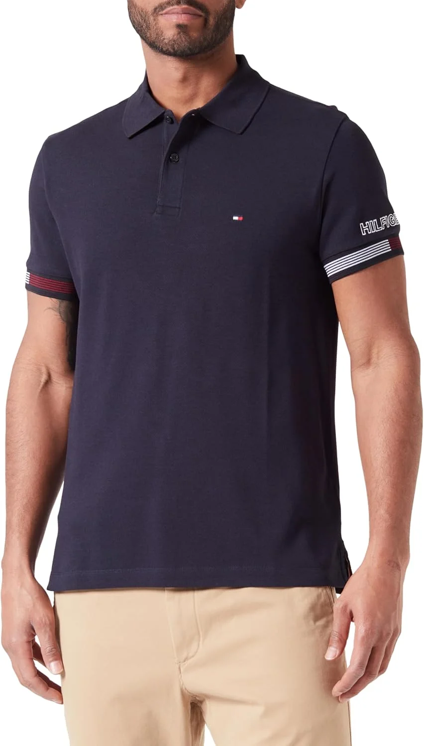 پولوشرت مردانه تامی هیلفیگر مدل اسلیم با طرح پرچم