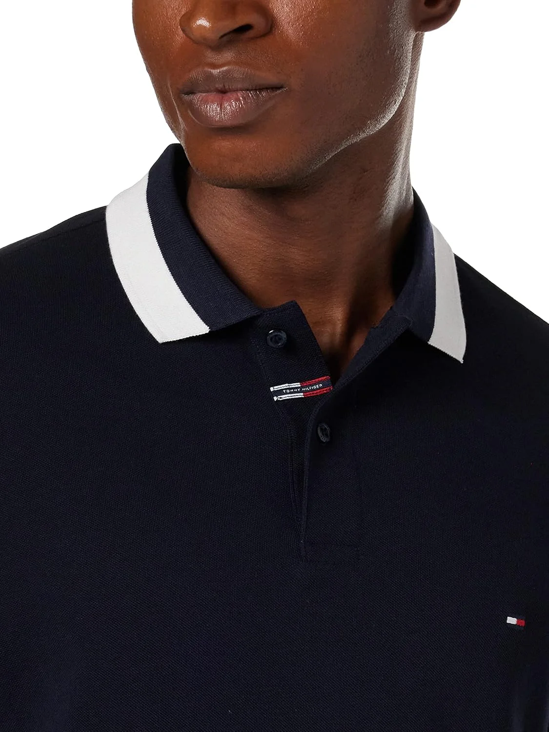 پولوشرت مردانه تامی هیلفیگر یقه و سرآستین RWB مدل اسلیم آستین کوتاه پولوشرت مردانه تامی هیلفیگر یقه و سرآستین RWB مدل اسلیم آستین کوتاه