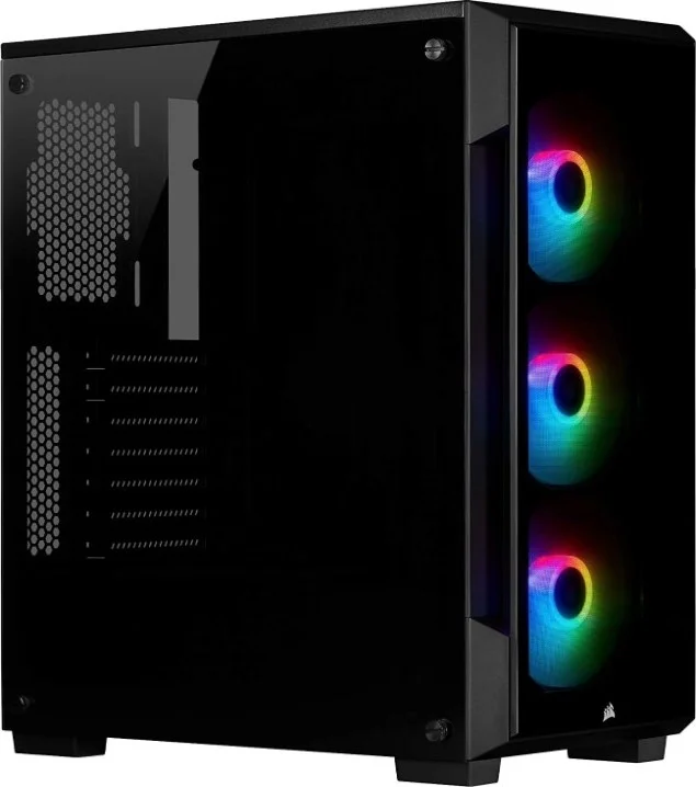 کیس هوشمند گیمینگ Corsair iCUE 220T RGB Mid-Tower ATX با شیشه حرارت دیده، خنک کننده مایع 360 میلی متری - مشکی | CC-9011190-WW