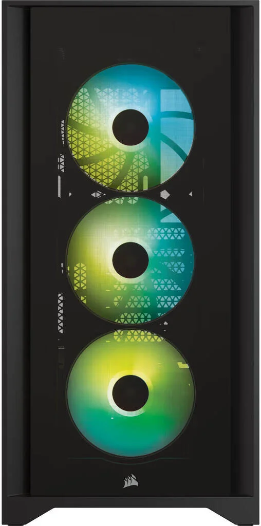 کیس کامپیوتر Corsair iCUE 4000X ATX Mid Tower، جنس بدنه فولاد + شیشه حرارت دیده + پلاستیک، پشتیبانی از رادیاتور تا 360، پورت های ورودی/خروجی Type-C/USB3.0/Audio، مشکی I CC-9011204-WW