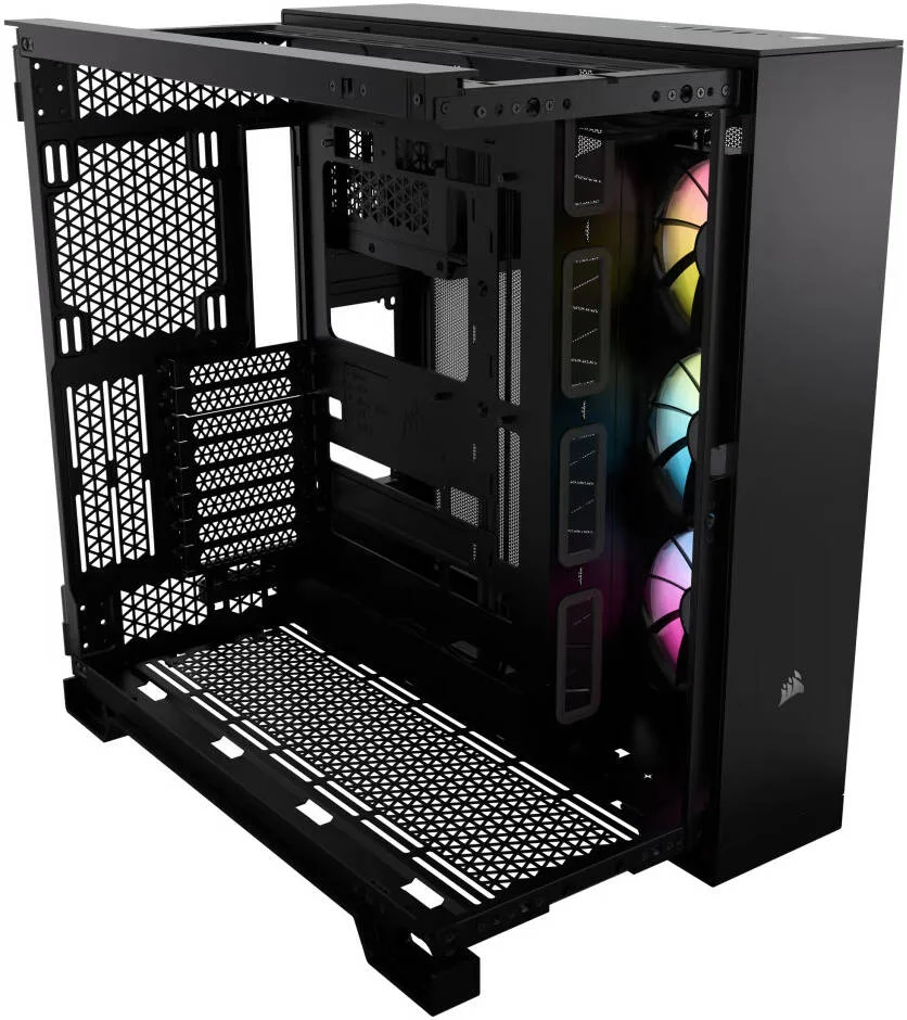 کیس کامپیوتر مید تاور ATX کرسیر iCUE LINK 6500X RGB، دارای 3 فن RX RGB از پیش نصب شده، پشتیبانی از رادیاتور تا 360 میلیمتر و 10 فن، طراحی دو محفظهای، شیشه حرارت دیده، ورودی/خروجی مدرن، مشکی | CC-9011269-WW کیس کامپیوتر مید تاور ATX کرسیر iCUE LINK 6500X RGB، دارای 3 فن RX RGB از پیش نصب شده، پشتیبانی از رادیاتور تا 360 میلیمتر و 10 فن، طراحی دو محفظهای، شیشه حرارت دیده، ورودی/خروجی مدرن، مشکی | CC-9011269-WW