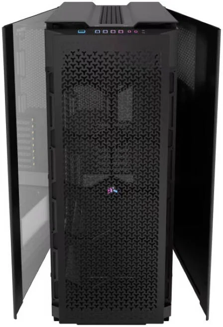 کیس کامپیوتر فوق‌العاده بزرگ CORSAIR iCUE LINK 9000D RGB AIRFLOW، قابلیت نصب تا 18 فن 120 میلی‌متری و رادیاتورهای 480 میلی‌متری، جریان هوای بالا، 4 پورت USB 3.2 Type-A، 2 پورت USB 3.2 Type-C، خروجی صدا، مشکی | CC-9011273-WW