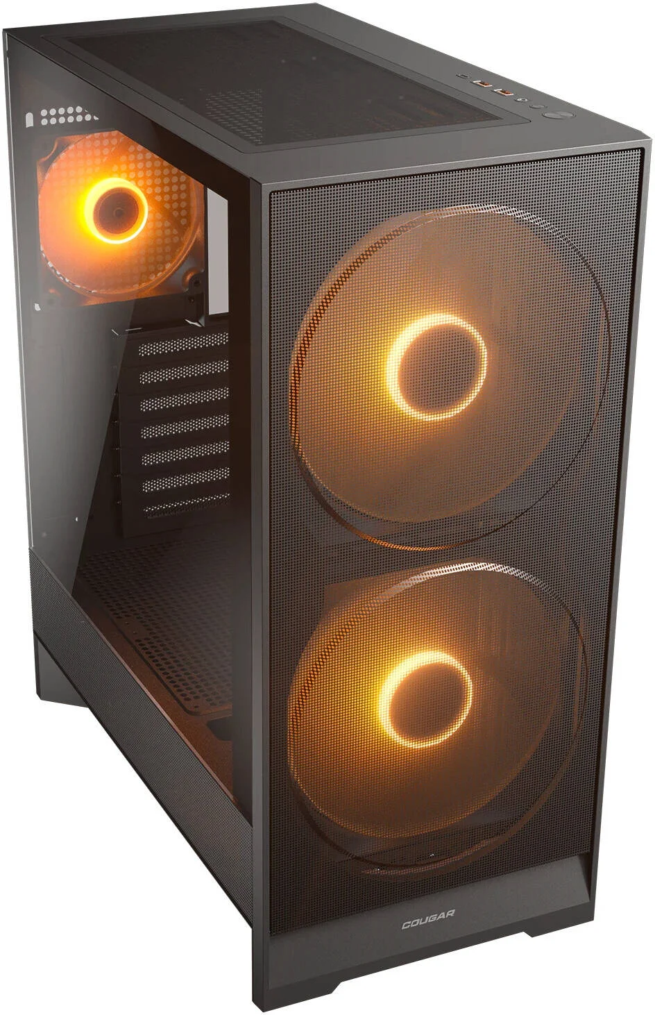 کیس کامپیوتر مید تاور کوگار Airface 180، دارای 2 فن 180 میلی‌متری و 1 فن 120 میلی‌متری PWM aRGB از پیش نصب شده، پشتیبانی از تا 360 میلی‌متر و 8 فن، پنل فیلتر مغناطیسی، مشکی | 385VA40.0001