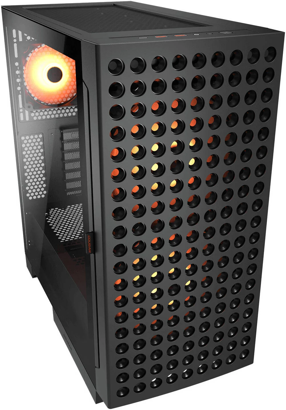 کیس کامپیوتر Mid Tower کوگار Airface ECO RGB، دارای 2 فن 180 میلی‌متری و 1 فن 120 میلی‌متری از پیش نصب شده، پشتیبانی از رادیاتور تا 360 میلی‌متری و 7 فن، خنک‌کننده ترمودینامیکی، مشکی | 385YA20.0001