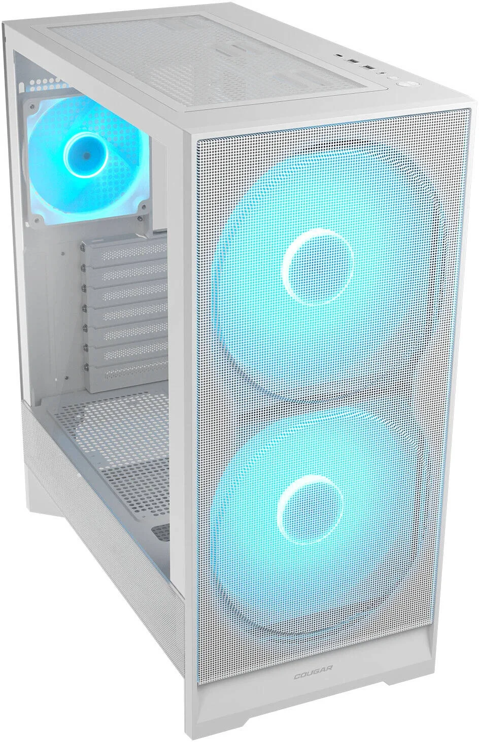کیس کامپیوتر مید تاور کوگار Airface 180، دارای 2 فن 180 میلیمتری و 1 فن 120 میلیمتری PWM aRGB از پیش نصب شده، پشتیبانی از تا 360 میلیمتر و 8 فن، پنل فیلتر مغناطیسی، سفید | 385VA40.0002 کیس کامپیوتر مید تاور کوگار Airface 180، دارای 2 فن 180 میلیمتری و 1 فن 120 میلیمتری PWM aRGB از پیش نصب شده، پشتیبانی از تا 360 میلیمتر و 8 فن، پنل فیلتر مغناطیسی، سفید | 385VA40.0002