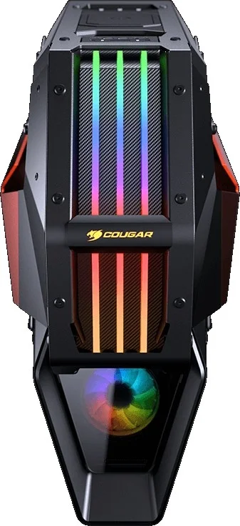 کیس کامپیوتر گیمینگ فول تاور ATX کوگار Conquer 2 RGB، طراحی قاب فلزی، 4 پنل شیشه ای حرارت دیده، پشتیبانی از خنک کننده مایع تا 360 میلی متر و 7 فن 120 میلی متری، 8 + 2 اسلات توسعه، USB Type-C / A، ورودی/خروجی صدا، مشکی | 109CM10001-01