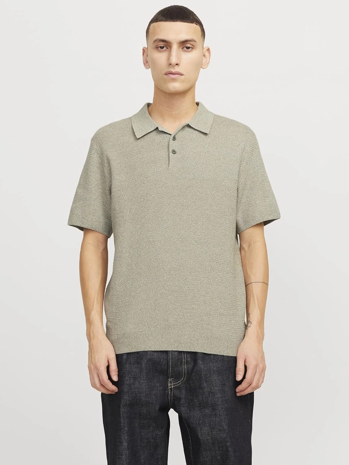 پلوشرت بافتنی مردانه جک اند جونز مدل Jprcccooper Knit Polo Ss Sn (تک عددی)