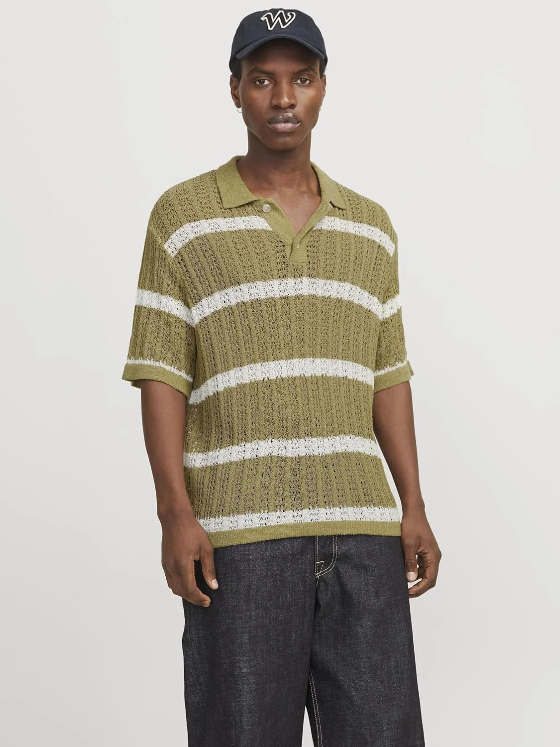 پولوشرت بافتنی آستین کوتاه مردانه جک اند جونز مدل Jorfinn Knit Ss Polo Sn (تک عددی)