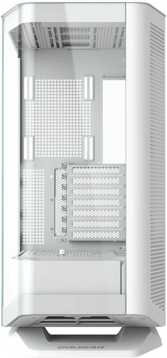 کیس کامپیوتر مید تاور Cougar FV270، دارای 1 عدد فن 120 میلی‌متری aRGB معکوس از پیش نصب شده، پشتیبانی از رادیاتور تا 360 میلی‌متری و 9 فن، دارای Type C Gen 2 x1، USB 3.0 x2، جک صوتی 4 پل هدست، سفید | 3858M60.0002