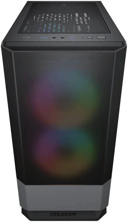 کیس کامپیوتر گیمینگ Cougar MG140 RGB Micro-ATX Mini Tower، پشتیبانی از رادیاتور تا 280 میلی متر، پشتیبانی از 5 فن ARGB، 2 پورت USB 3.0، 1 پورت USB 2.0، صدا، دکمه RGB، خاکستری آهنی | 385JM80.0004