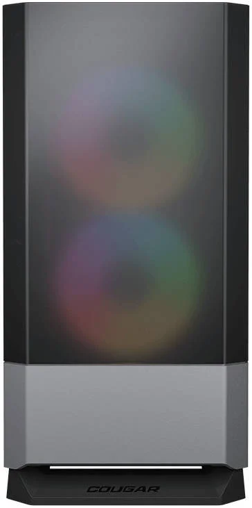 کیس کامپیوتر گیمینگ Cougar MG140 RGB Micro-ATX Mini Tower، پشتیبانی از رادیاتور تا 280 میلی متر، پشتیبانی از 5 فن ARGB، 2 پورت USB 3.0، 1 پورت USB 2.0، صدا، دکمه RGB، خاکستری آهنی | 385JM80.0004