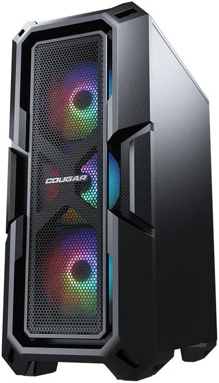 کیس کامپیوتر COUGAR MX440 Mesh RGB ATX Mid Tower، پنل شیشه ای حرارت دیده، جریان هوای عالی، 3 عدد فن 120 میلی متری RGB از پیش نصب شده، پشتیبانی از رادیاتور تا 360 میلی متر، USB 3.0 x 2، USB 2.0 / دکمه RGB، مشکی | CG-GC-MX440MESH-RGB-BLK