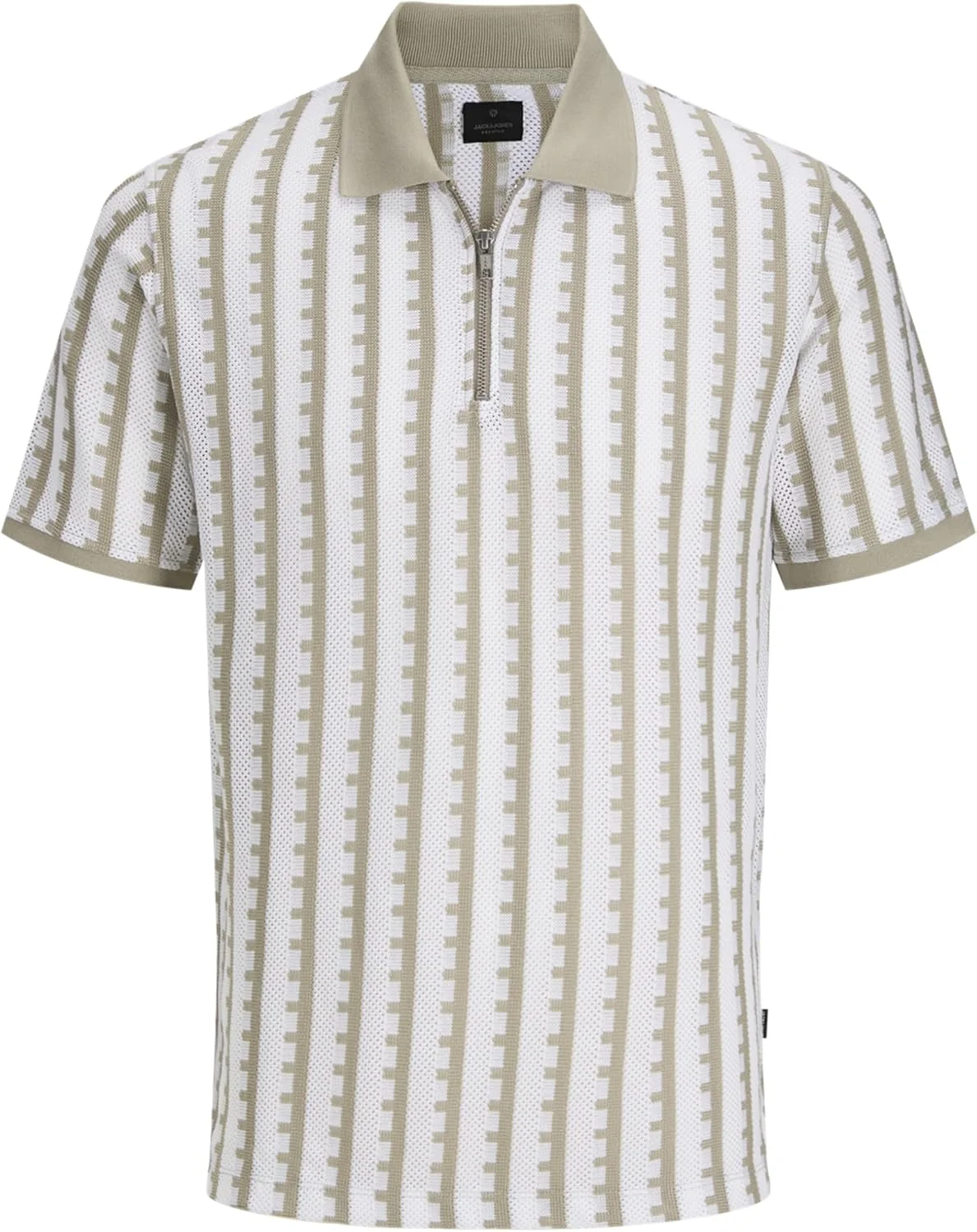 پولوشرت زیپ‌دار مردانه جک اند جونز مدل Jprblatag Ss (تک عددی)