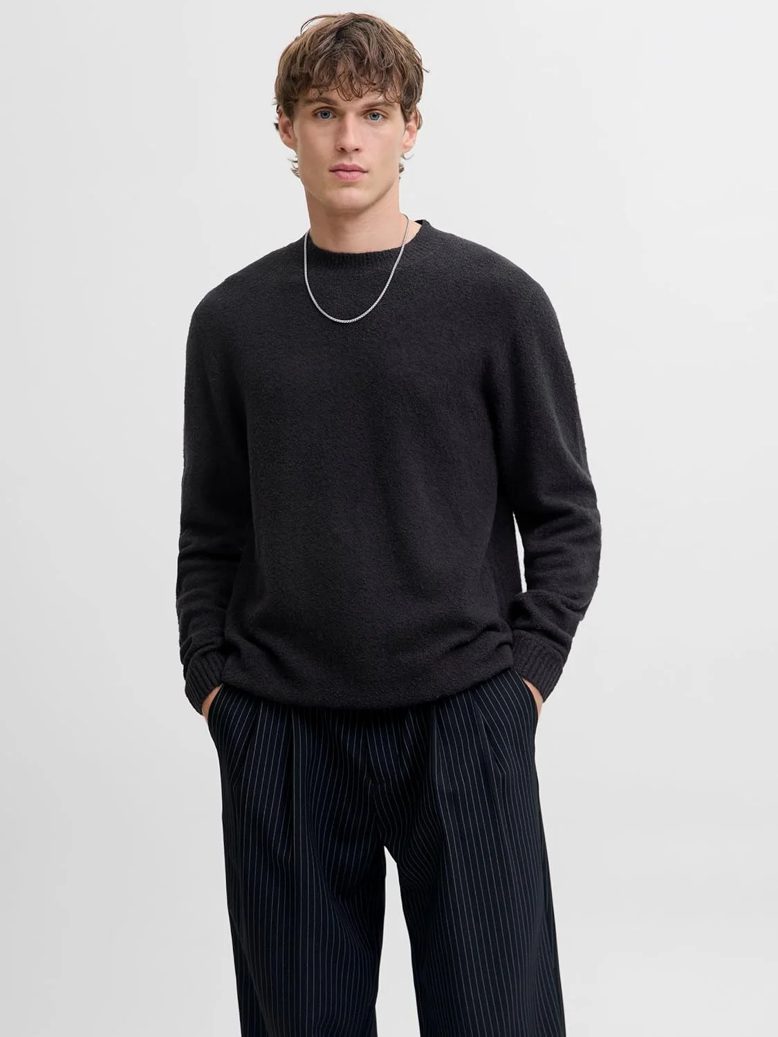 تی شرت یقه ماندارین مردانه جک اند جونز مدل Jprblamaverick آستین کوتاه