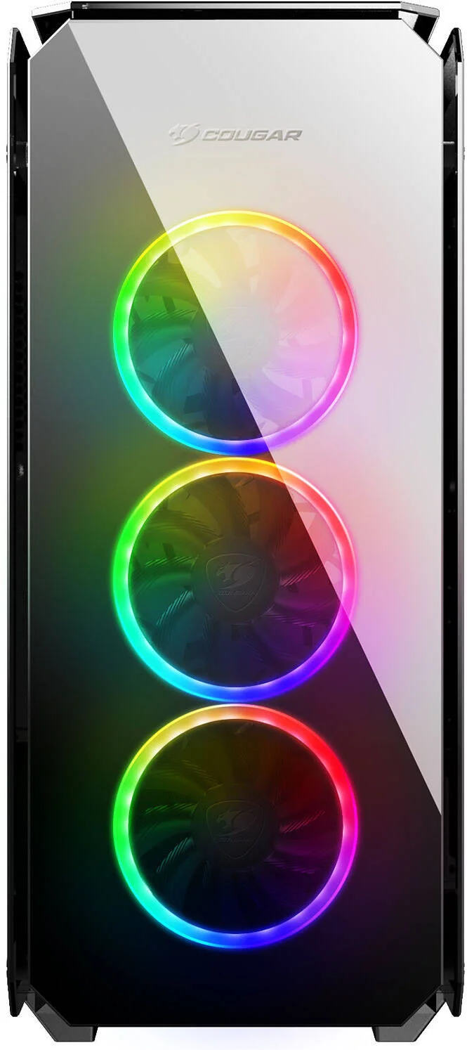 کیس کامپیوتر مید تاور Cougar PURITAS RGB، دارای 3 فن 120mm Vortex RGB FC از پیش نصب شده، پشتیبانی از رادیاتور 360mm، نورپردازی RGB، مدیریت کابل، 2 جایگاه 3.5 اینچی و 4 جایگاه 2.5 اینچی، شیشه حرارت دیده، مشکی | PRTS-RGB