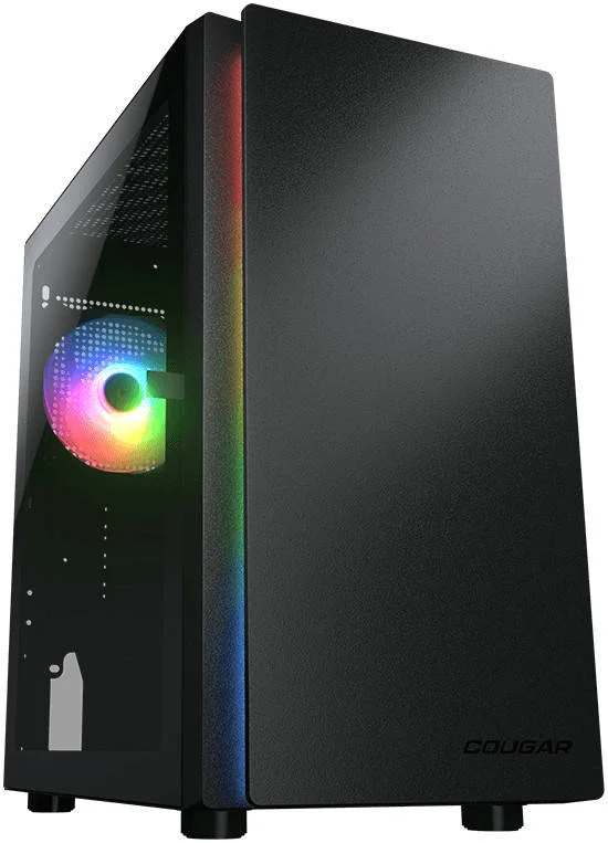 کیس مینی تاور Cougar Purity RGB، پنل شیشه ای حرارت دیده لولایی 3 میلی متری، پشتیبانی از حداکثر 5 فن خنک کننده و رادیاتور 240 میلی متری، 1 عدد فن aRGB از پیش نصب شده، USB 3.0 *2 / USB 2.0، مشکی | 385PC40.0001