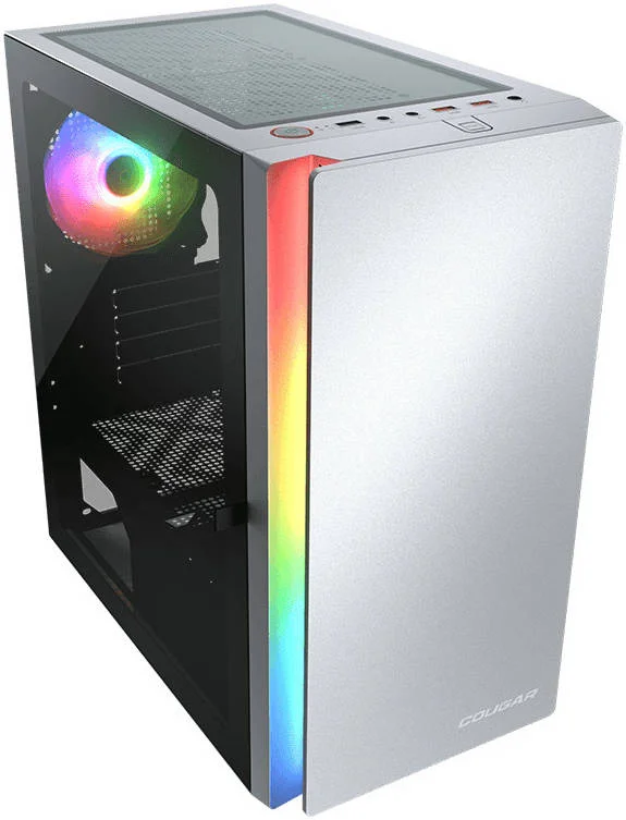 کیس مینی تاور Cougar Purity RGB، پنل شیشه ای حرارت دیده لولایی 3 میلی متری، پشتیبانی از حداکثر 5 فن خنک کننده و رادیاتور 240 میلی متری، 1 عدد فن aRGB از پیش نصب شده، USB 3.0 *2 / USB 2.0، سفید | 385PC40.0002