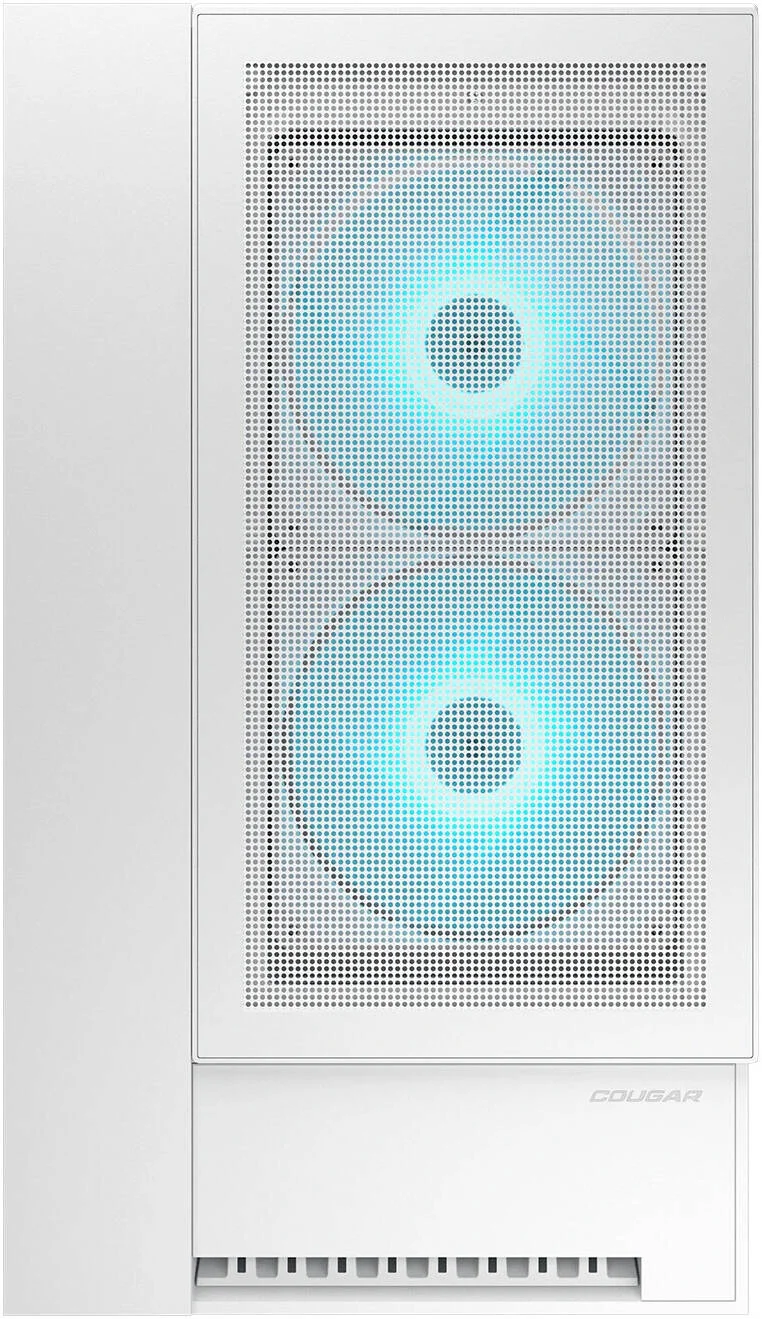 کیس کامپیوتر Cougar OmnyX Mid Tower ATX، دارای 4 فن 160 میلی‌متری ARGB PWM از پیش نصب‌شده، پشتیبانی از رادیاتور 360 میلی‌متری، 7 اسلات توسعه، پنل فیلتر گرد و غبار مغناطیسی، مدیریت کابل، سفید | 382WA30.0002