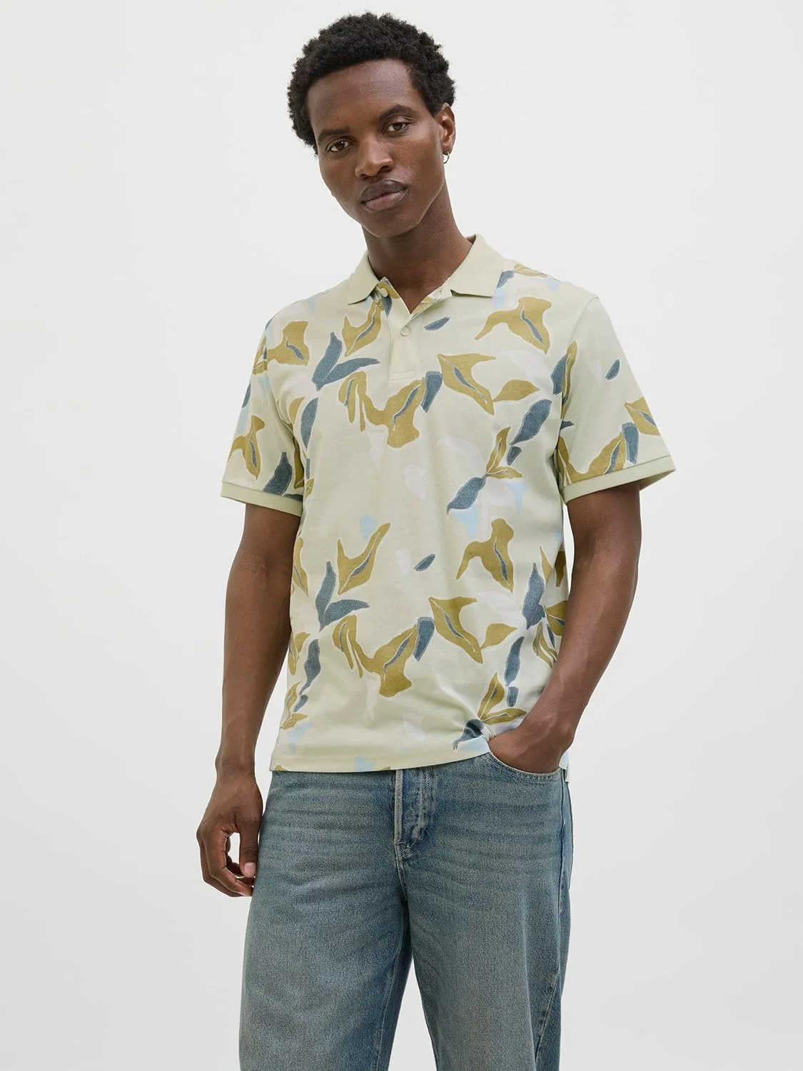 پولوشرت آستین کوتاه مردانه جک اند جونز مدل Joralmeria Aop