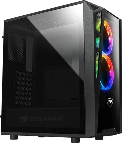 کیس گیمینگ Cougar Turret RGB، Mid Tower، Mini ITX / Micro ATX / ATX، USB3.0 x 2 / USB2.0 x 1، میکروفون x 1، صدا x 1، دکمه کنترل RGB | CG-GC-TURRET-RGB