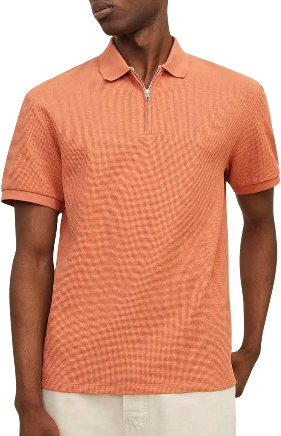 پولوشرت نیم زیپ مردانه جک اند جونز مدل CCJOHNNY SN مدرن