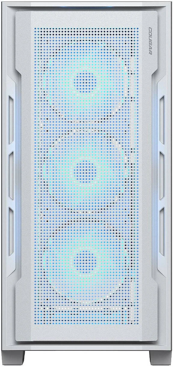 کیس مید تاور ATX کوگار Uniface RGB، دارای 4 فن ARGB از پیش نصب شده، پشتیبانی از رادیاتور تا 420 میلی‌متر، 7 اسلات توسعه، پشتیبانی از کارت گرافیک عمودی، پنل سمت چپ شفاف، همگام‌سازی RGB با مادربرد، سفید | 385C780.0002