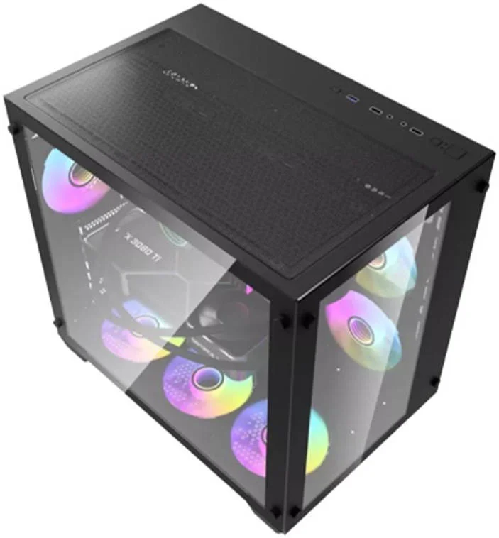 کیس کامپیوتر DarkFlash C285 ATX Mid Tower، ضخامت فولاد SPCC 0.6 میلی‌متر، 6 عدد فن DM12F، 7 اسلات توسعه، پشتیبانی از رادیاتور تا 360 میلی‌متر، پشتیبانی از فن 120 / 140 میلی‌متر، پنل جانبی شیشه حرارت دیده، مشکی | C285-B