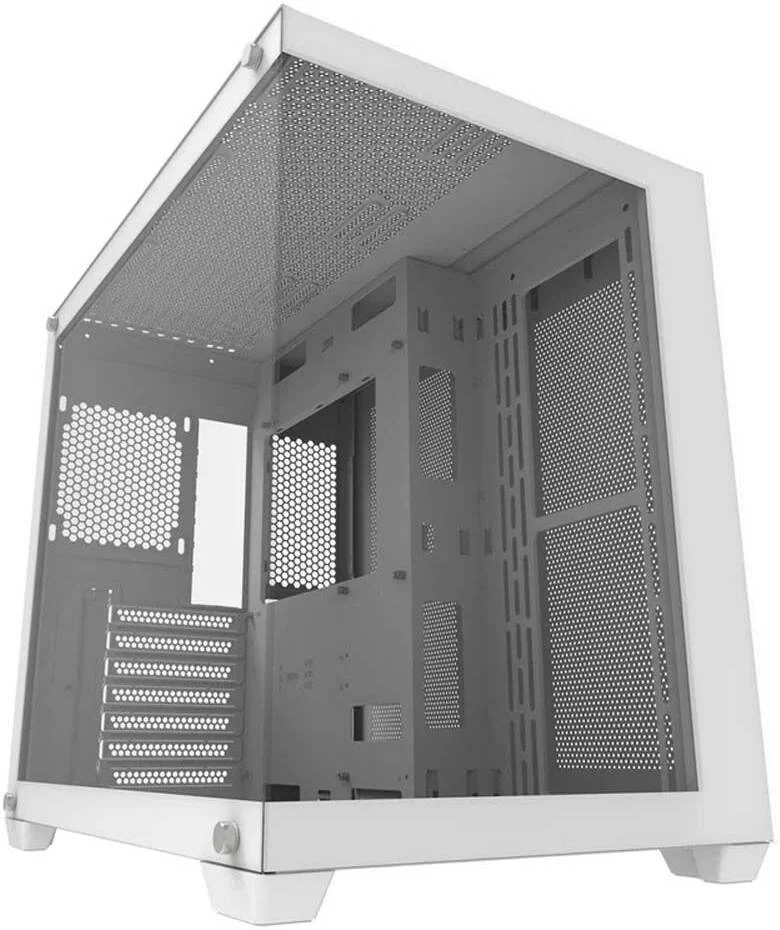 کیس کامپیوتر گیمینگ DarkFlash C285P ATX با پنل شیشه ای حرارت دیده، پشتیبانی از رادیاتور 360 میلی متری و 9 فن 12 سانتی متری، بدنه SPCC 8 میلی متری و پنل شیشه ای دو طرفه، سفید | C285P-W