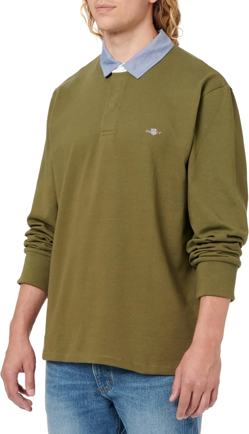 پیراهن مردانه راگبی سنگین شمبری GANT