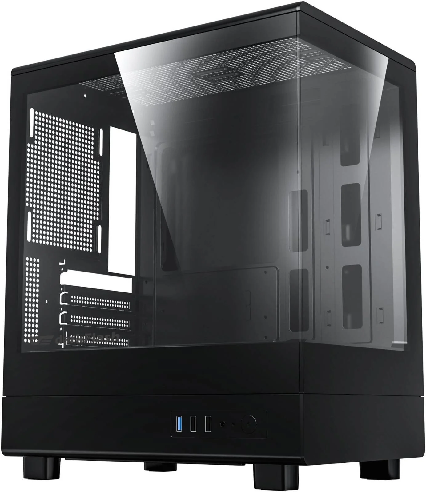 کیس کامپیوتر Darkflash DB330M M-ATX، نمایشگر پانورامای 270 درجه، پشتیبانی از رادیاتور تا 240 میلی‌متر و 5 فن 120 میلی‌متری، USB 3.0 x1، USB 2.0 x2، HD Audio، پورت‌های Power I/O، مشکی | DB330M.Black