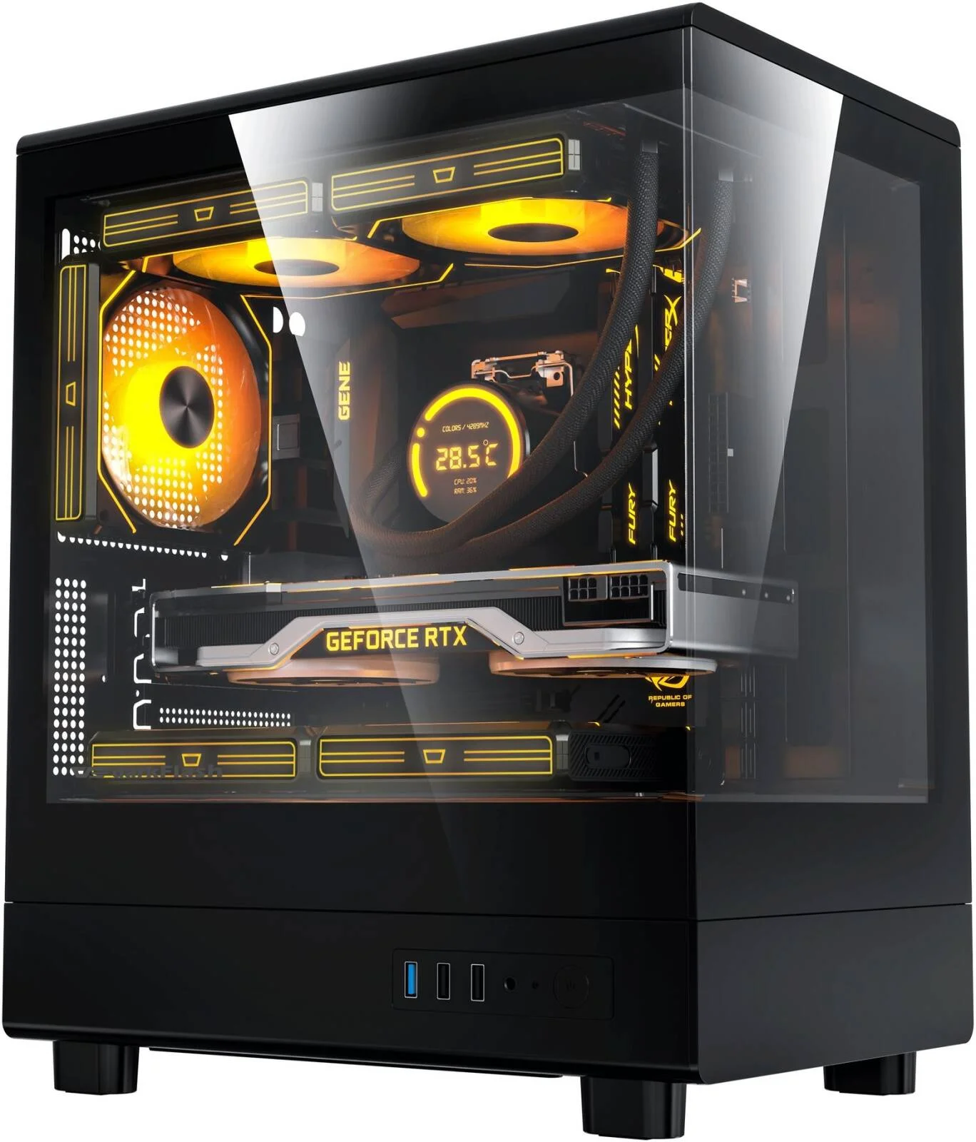 کیس کامپیوتر Darkflash DB330M M-ATX، نمایشگر پانورامای 270 درجه، پشتیبانی از رادیاتور تا 240 میلی‌متر و 5 فن 120 میلی‌متری، USB 3.0 x1، USB 2.0 x2، HD Audio، پورت‌های Power I/O، مشکی | DB330M.Black