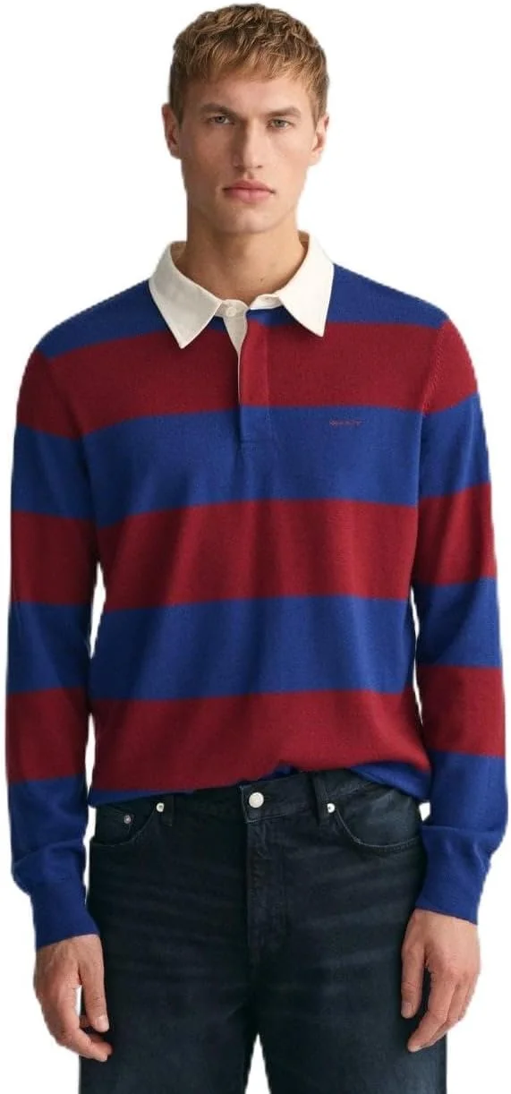 پلیور مردانه GANT مدل Barstripe Merino Wool Rugger کد 8040170-432