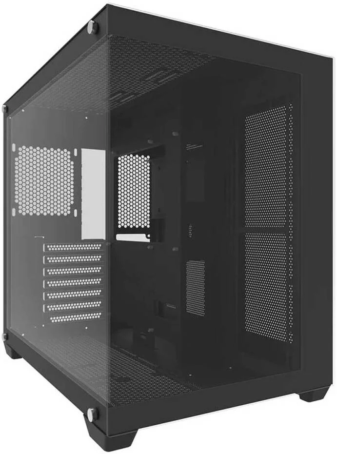 کیس کامپیوتر گیمینگ DarkFlash C285P ATX با پنل شیشه ای حرارت دیده، پشتیبانی از رادیاتور 360 میلی متری و 9 فن 12 سانتی متری، بدنه SPCC 8 میلی متری و پنل شیشه ای دو طرفه، مشکی | C285P-B